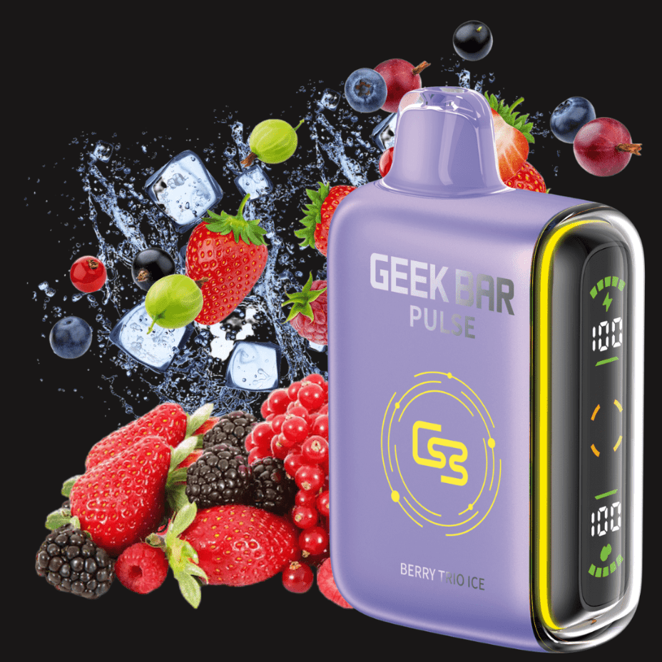 Geek Bar Pulse 9000 Disposable Vape-Berry Trio Ice 20mg / 9000 Puffs Vapexcape Vape and Bong Shop Regina Saskatchewan