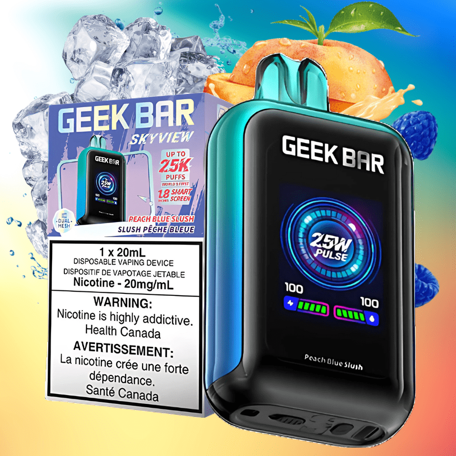 Geek Bar Skyview 25K Disposable Vape - Peach Blue Raspberry Slush 25000 Puffs / 20mg Vapexcape Vape and Bong Shop Regina Saskatchewan