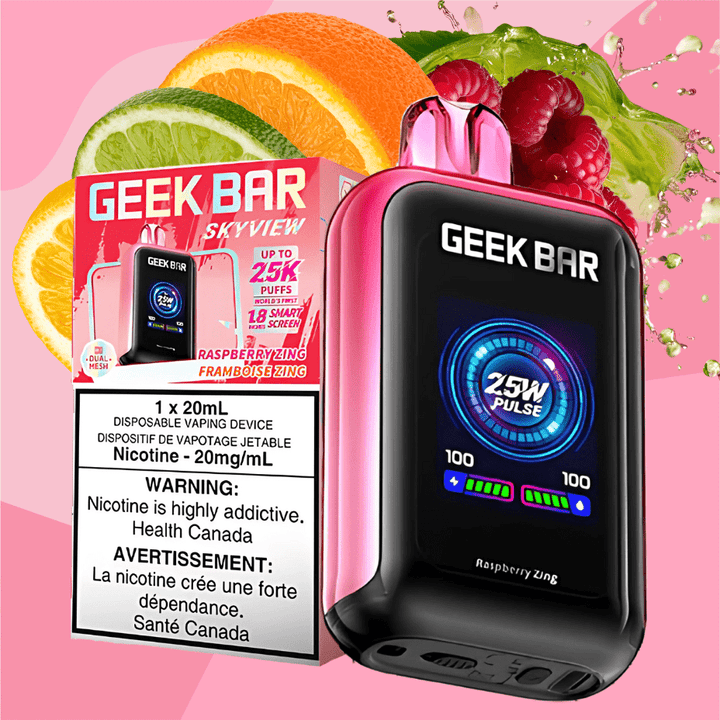 Geek Bar Skyview 25K Disposable Vape -Raspberry Zing 25000 Puffs / 20mg Vapexcape Vape and Bong Shop Regina Saskatchewan