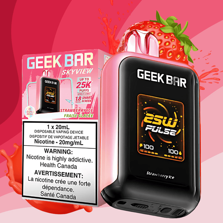 Geek Bar Skyview 25K Disposable Vape -Strawberry Ice 25000 Puffs / 20mg Vapexcape Vape and Bong Shop Regina Saskatchewan