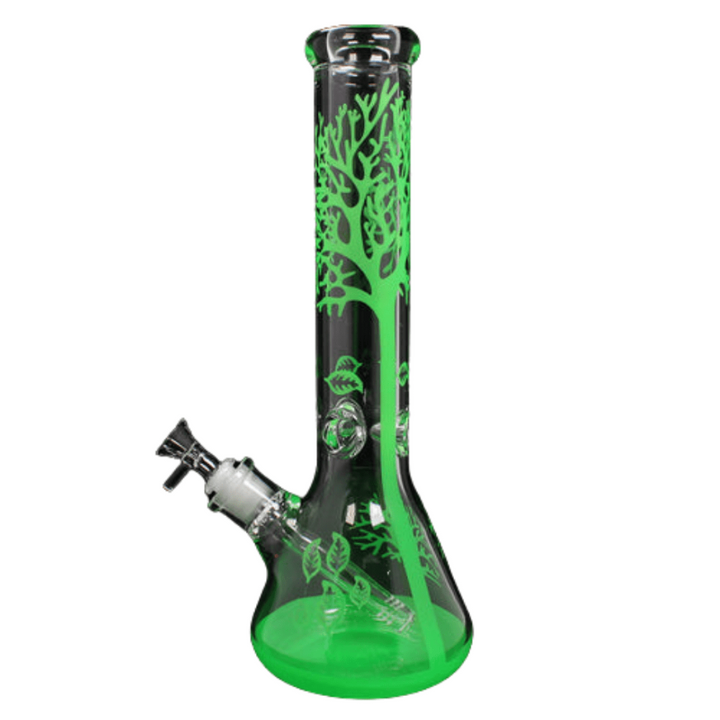 Giving Tree Beaker Bong-14" Green Vapexcape Vape and Bong Shop Regina Saskatchewan