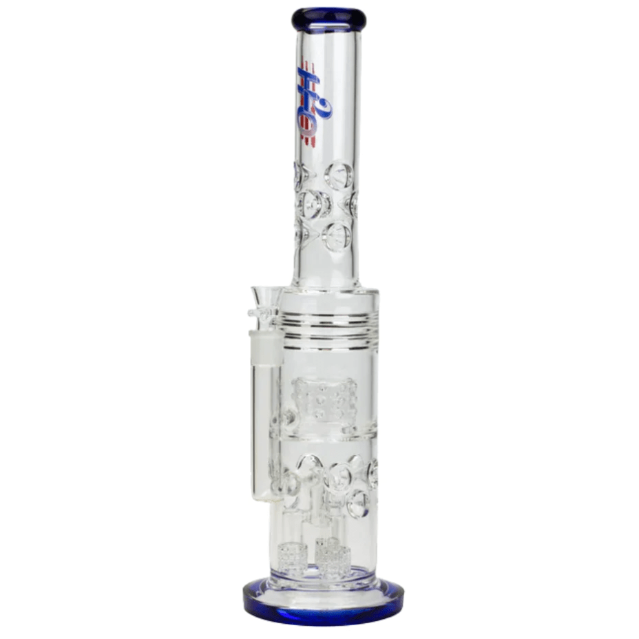 H2O Glass Quad Perc Bubbler Tube-19" Vapexcape Vape and Bong Shop Regina Saskatchewan