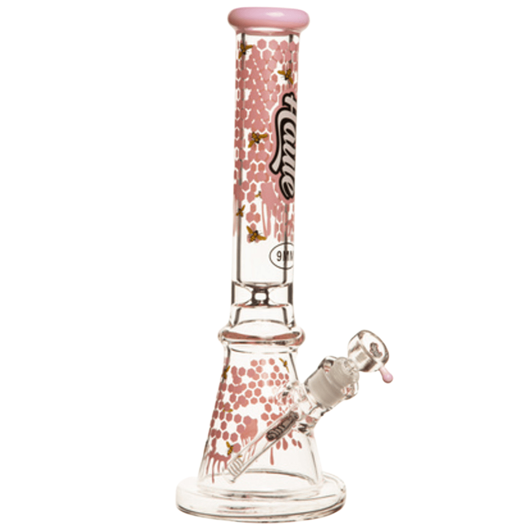 Haute 9mm Honeycomb Bong-17" Pink Vapexcape Vape and Bong Shop Regina Saskatchewan