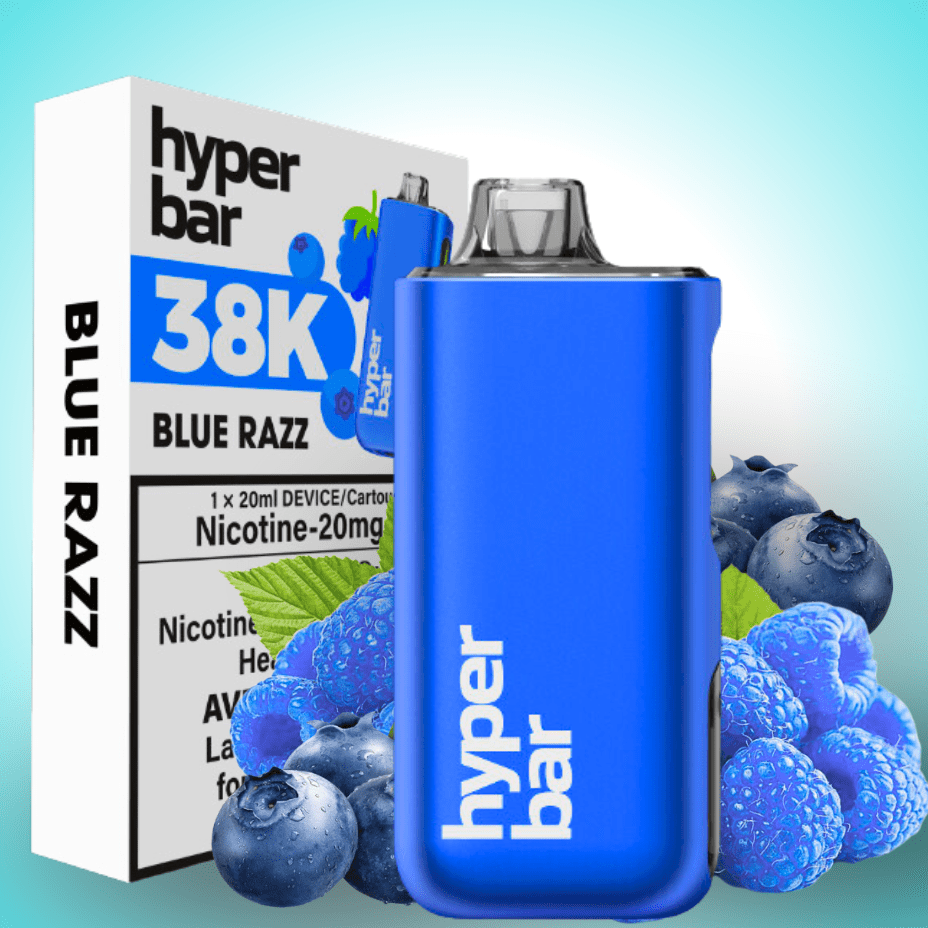 Hyper Bar BE38000 Disposable Vape-Blue Razz 38000 Puffs / 20mg Vapexcape Vape and Bong Shop Regina Saskatchewan