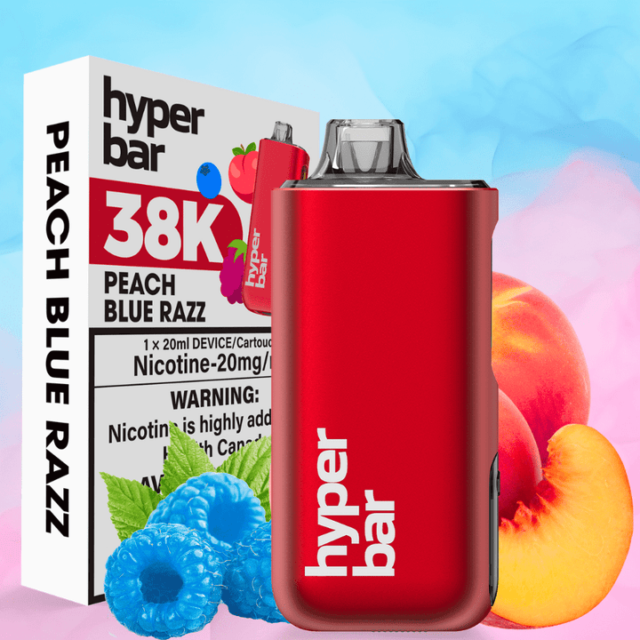 Hyper Bar BE38000 Disposable Vape-Peach Blue Razz 38000 Puffs / 20mg Vapexcape Vape and Bong Shop Regina Saskatchewan