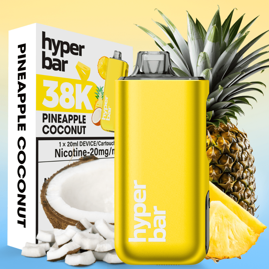 Hyper Bar BE38000 Disposable Vape-Pineapple Coconut 38000 Puffs / 20mg Vapexcape Vape and Bong Shop Regina Saskatchewan