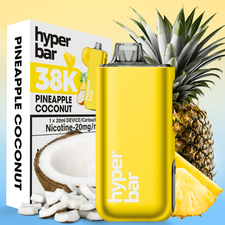 Hyper Bar BE38000 Disposable Vape-Pineapple Coconut 38000 Puffs / 20mg Vapexcape Vape and Bong Shop Regina Saskatchewan