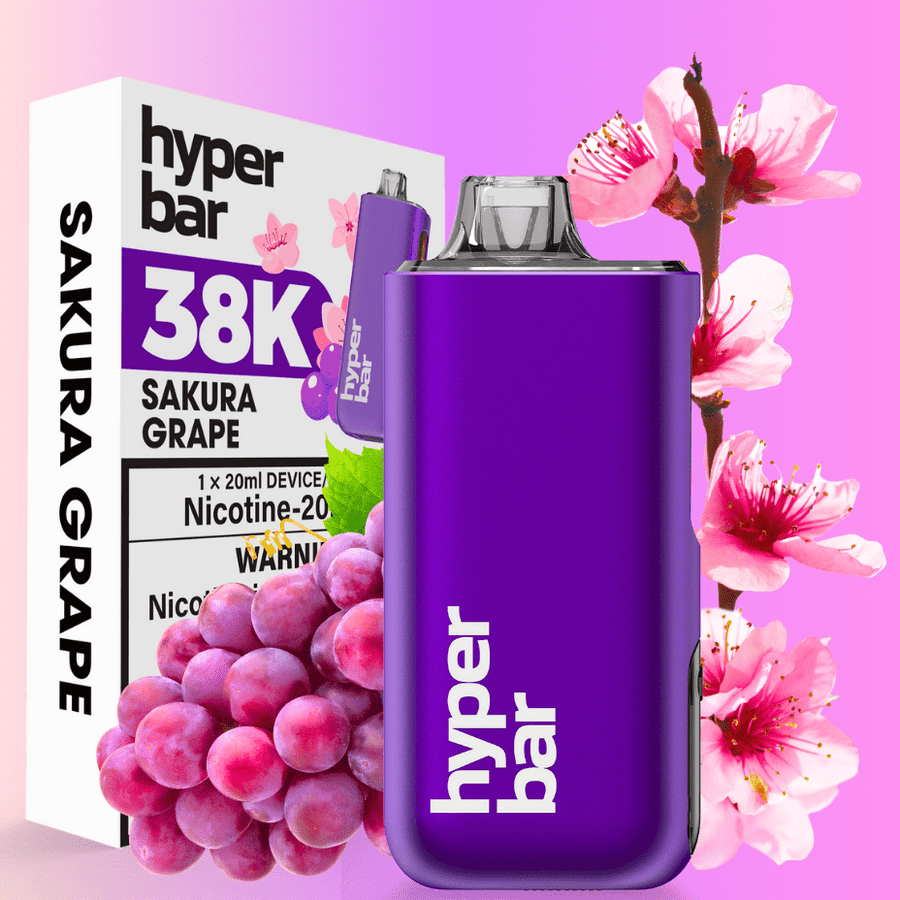 Hyper Bar BE38000 Disposable Vape-Sakura Grape 38000 Puffs / 20mg Vapexcape Vape and Bong Shop Regina Saskatchewan