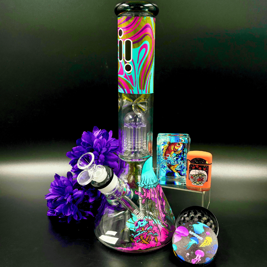 Infyniti Untamed 7mm Jellyfish Beaker w/ Tree Perc 14" Vapexcape Vape and Bong Shop Regina Saskatchewan