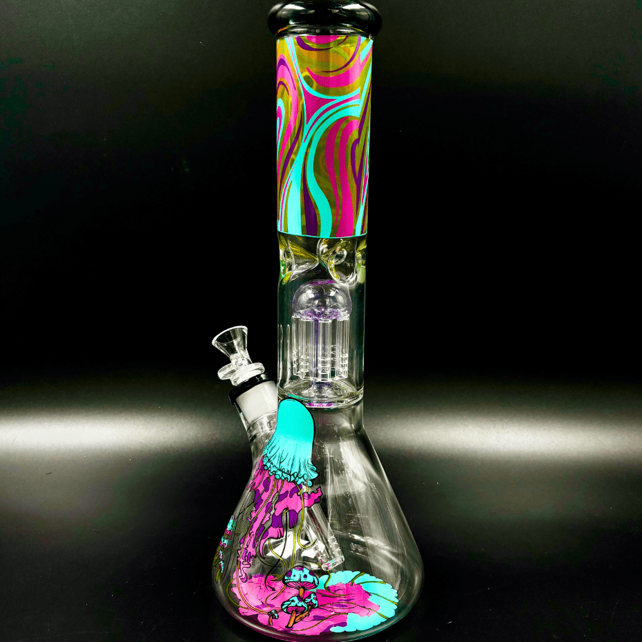 Infyniti Untamed 7mm Jellyfish Beaker w/ Tree Perc 14" Vapexcape Vape and Bong Shop Regina Saskatchewan