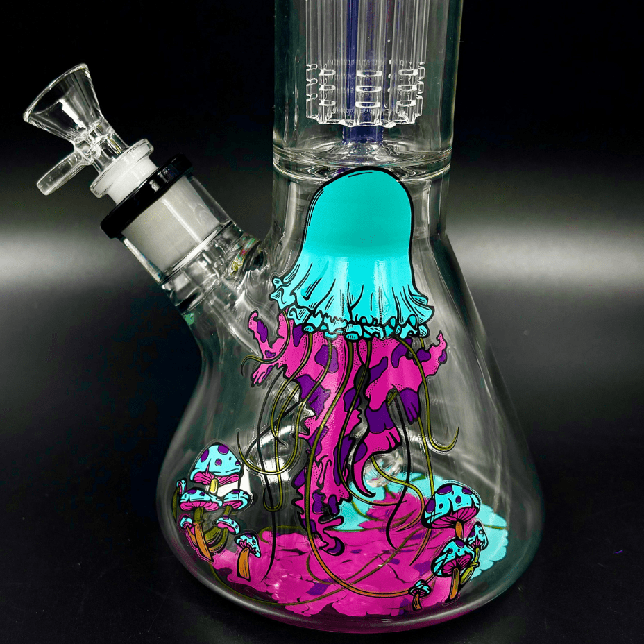 Infyniti Untamed 7mm Jellyfish Beaker w/ Tree Perc 14" Vapexcape Vape and Bong Shop Regina Saskatchewan