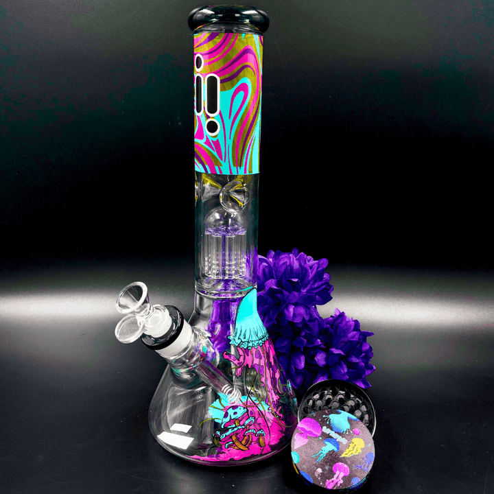 Infyniti Untamed 7mm Jellyfish Beaker w/ Tree Perc 14" Vapexcape Vape and Bong Shop Regina Saskatchewan