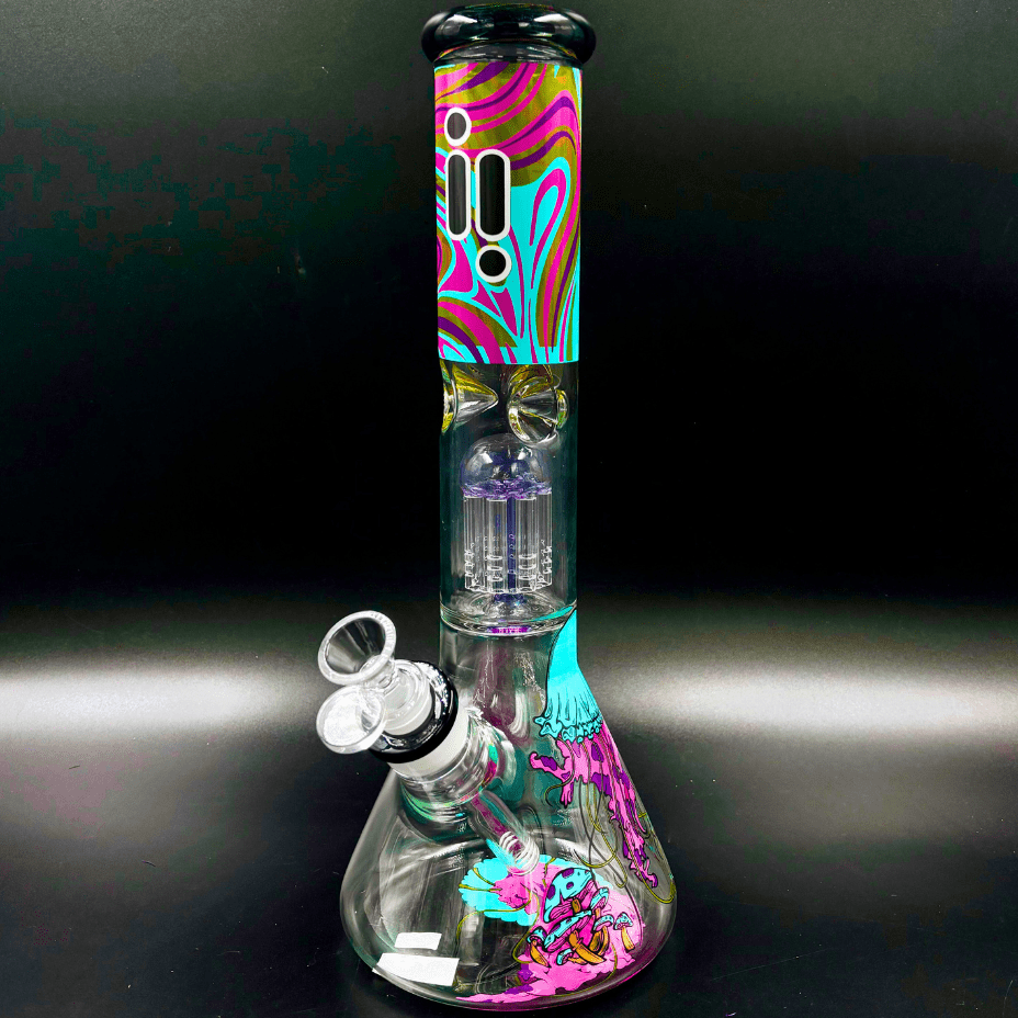 Infyniti Untamed 7mm Jellyfish Beaker w/ Tree Perc 14" Vapexcape Vape and Bong Shop Regina Saskatchewan