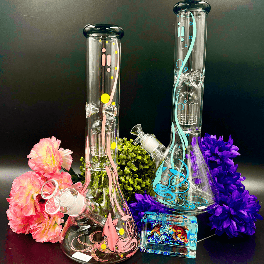 Infyniti Untamed 7mm Squid Beaker w/ Tree Perc  14" Vapexcape Vape and Bong Shop Regina Saskatchewan