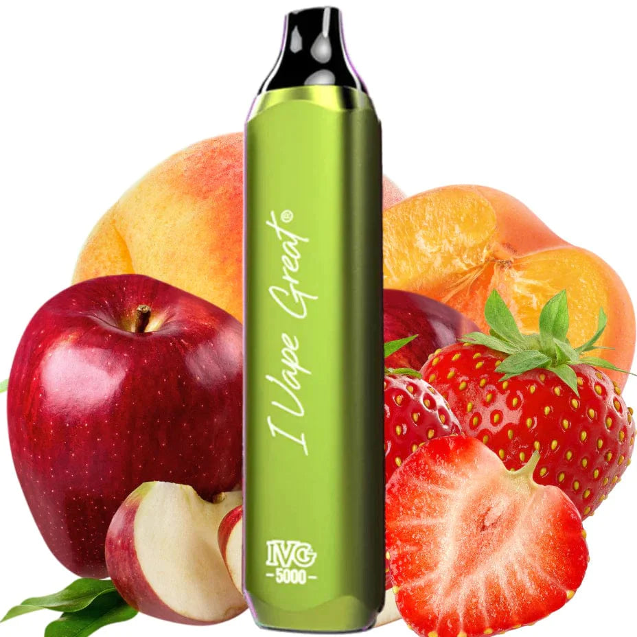 IVG 5000 Disposable Vape Apple Strawberry Peach-Vapexcape Regina 