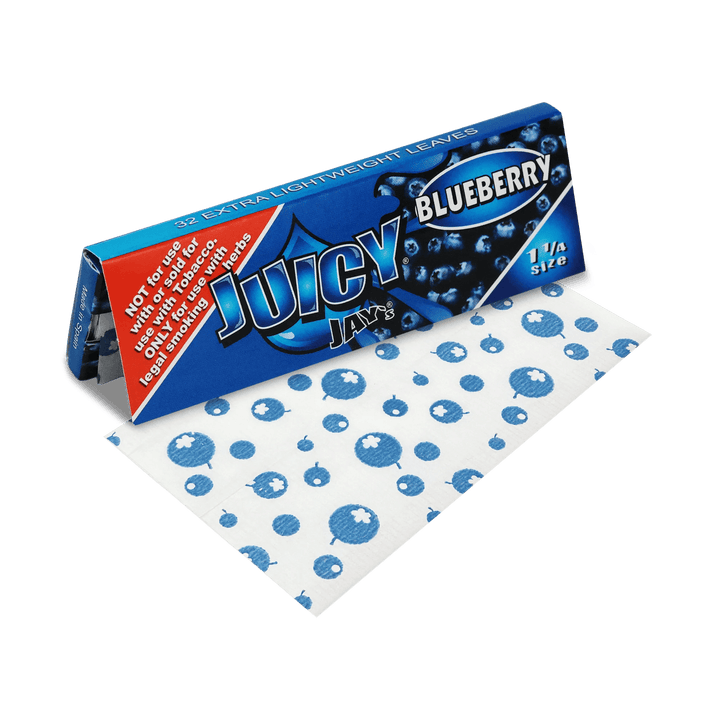 Juicy Jay's Blueberry Flavoured Rolling Papers 1 1/4 1¼ / Blueberry Vapexcape Vape and Bong Shop Regina Saskatchewan