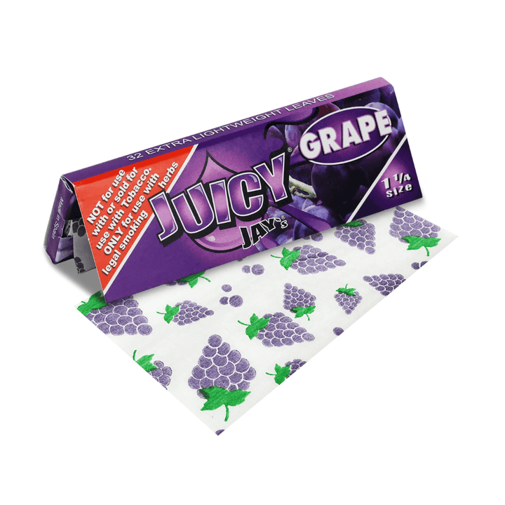 Juicy Jay's Grape Flavoured Rolling Papers 1 1/4 1¼ / Grape Vapexcape Vape and Bong Shop Regina Saskatchewan