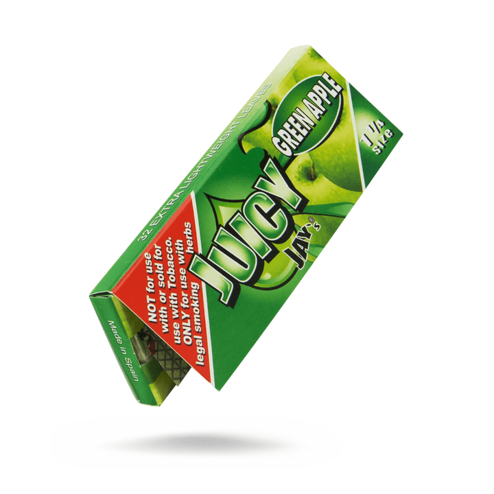 Juicy Jay's Green Apple Flavoured Rolling Papers 1 1/4 1¼ / Green Apple Vapexcape Vape and Bong Shop Regina Saskatchewan