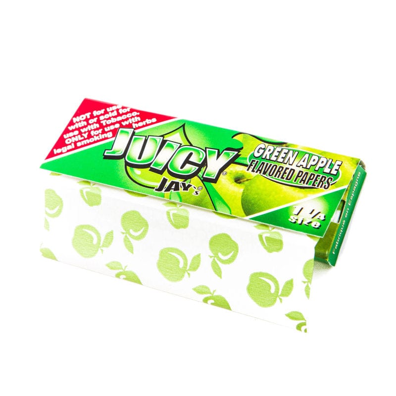 Juicy Jay's Green Apple Flavoured Rolling Papers 1 1/4 1¼ / Green Apple Vapexcape Vape and Bong Shop Regina Saskatchewan