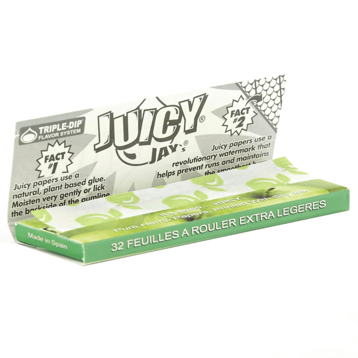 Juicy Jay's Green Apple Flavoured Rolling Papers 1 1/4 1¼ / Green Apple Vapexcape Vape and Bong Shop Regina Saskatchewan