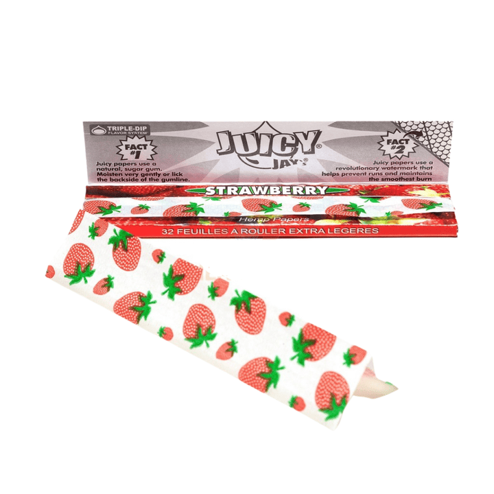 Juicy Jay's Strawberry Flavoured Rolling Papers 1 1/4 1¼ / Strawberry Vapexcape Vape and Bong Shop Regina Saskatchewan