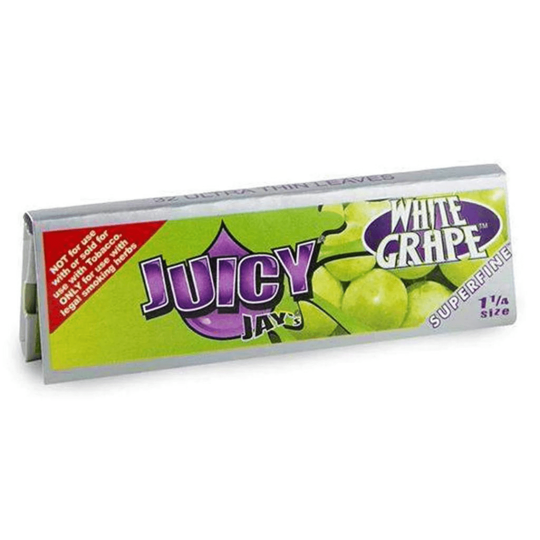 Juicy Jay's Super Fine White Grape Flavoured Rolling Papers 1 1/4 1¼ / White Grape Vapexcape Vape and Bong Shop Regina Saskatchewan