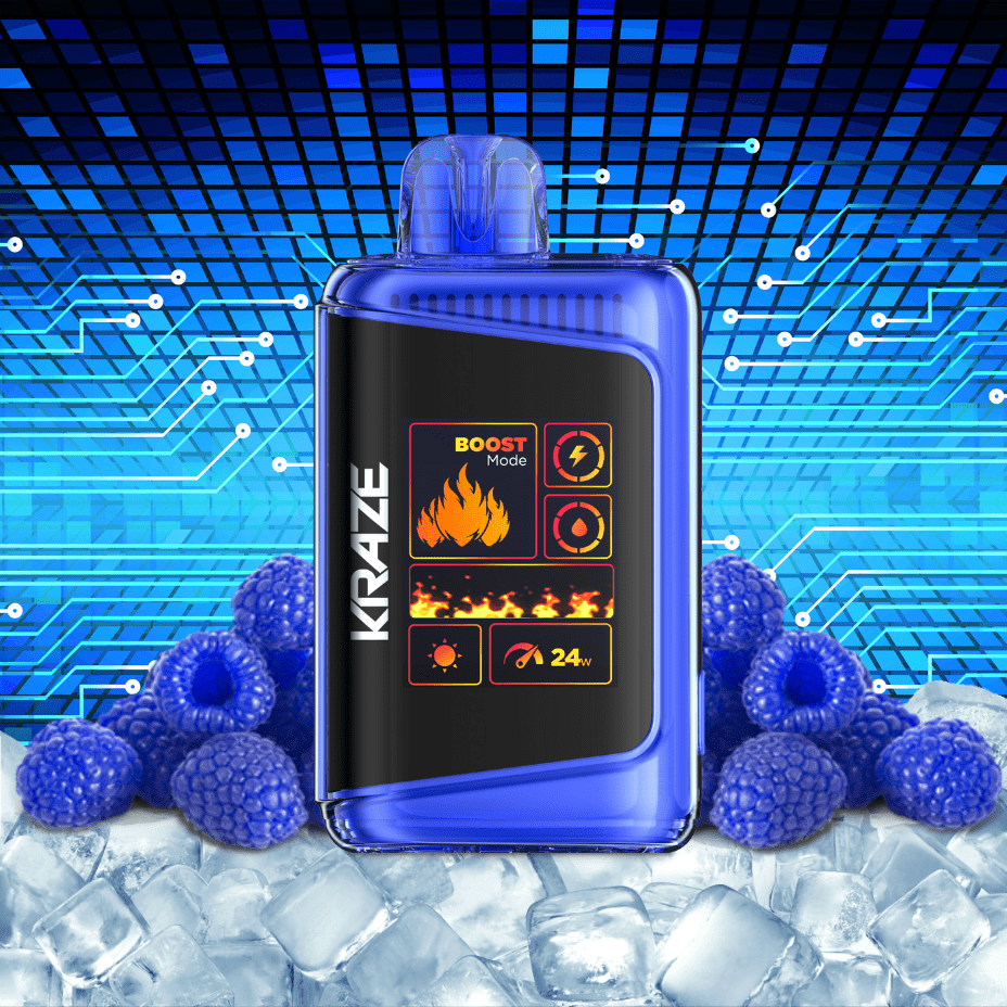 Kraze HD Mega 20k Disposable Vape - Blue Razz Ice 20000 Puffs / 20mg Vapexcape Vape and Bong Shop Regina Saskatchewan