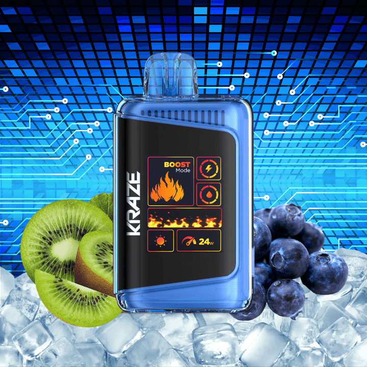 Kraze HD Mega 20k Disposable Vape - Blueberry Kiwi Ice 20000 Puffs / 20mg Vapexcape Vape and Bong Shop Regina Saskatchewan