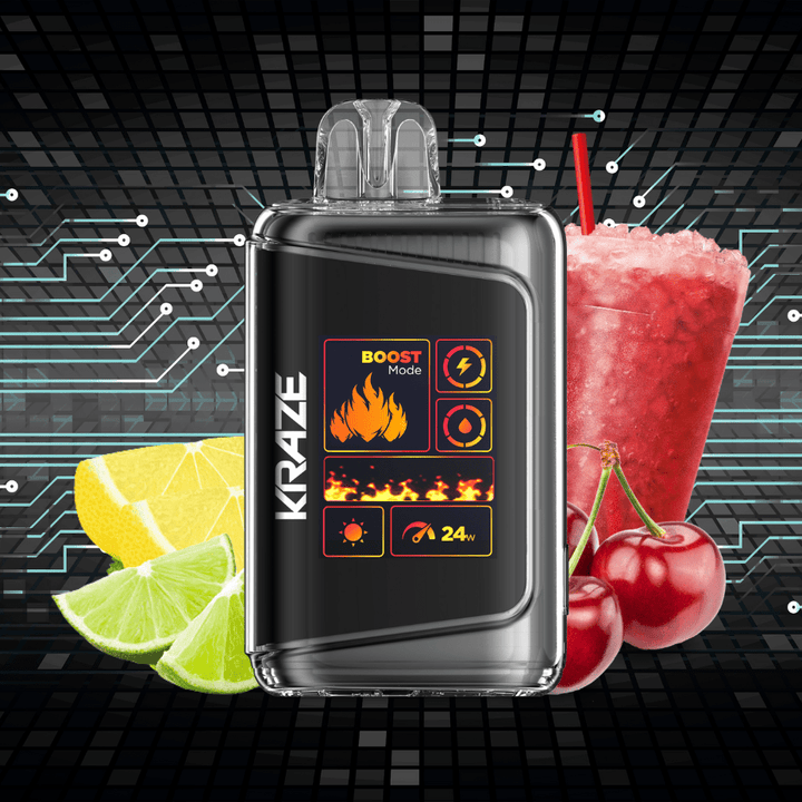 Kraze HD Mega 20k Disposable Vape - Red Lightning Ice 20000 Puffs / 20mg Vapexcape Vape and Bong Shop Regina Saskatchewan