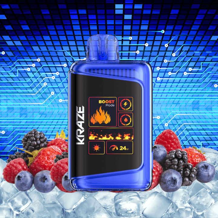 Kraze HD Mega 20k Disposable Vape - Triple Berry Ice 20000 Puffs / 20mg Vapexcape Vape and Bong Shop Regina Saskatchewan