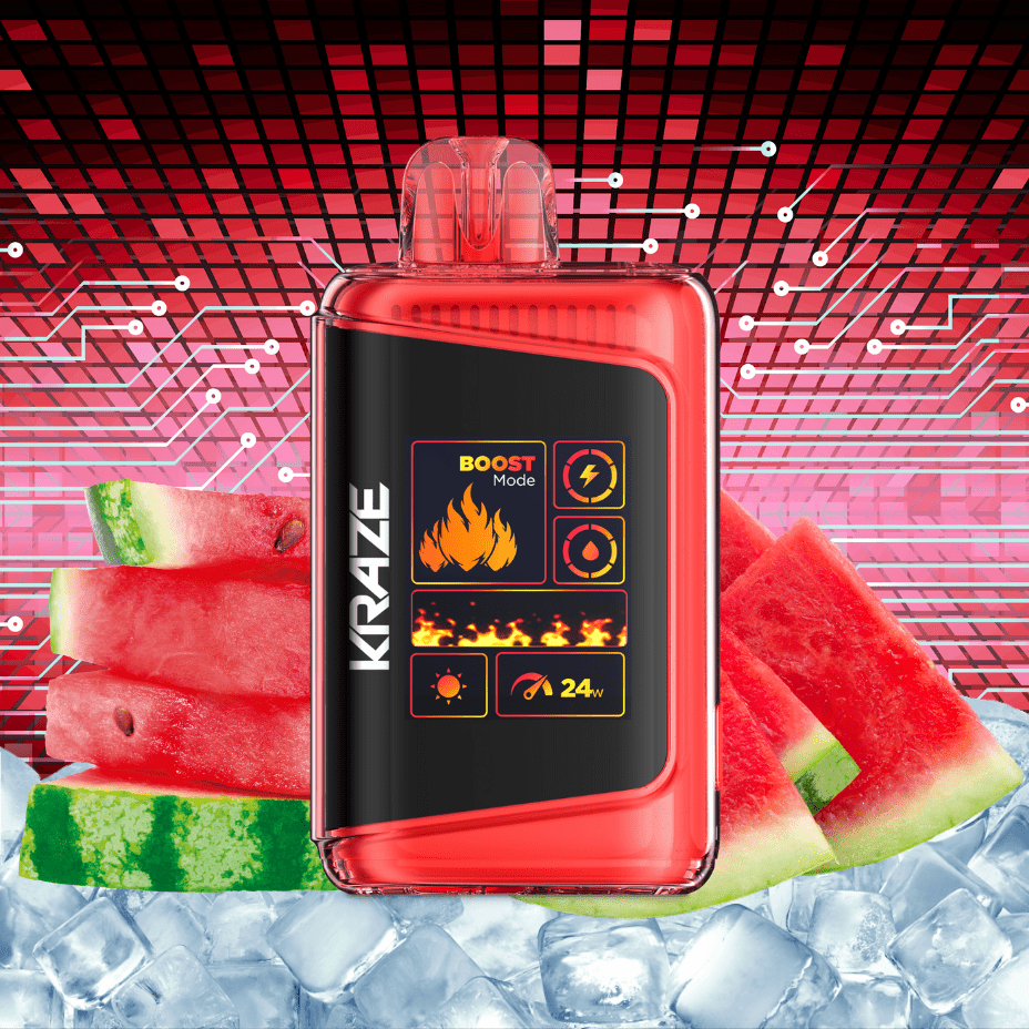 Kraze HD Mega 20k Disposable Vape - Watermelon Ice 20000 Puffs / 20mg Vapexcape Vape and Bong Shop Regina Saskatchewan