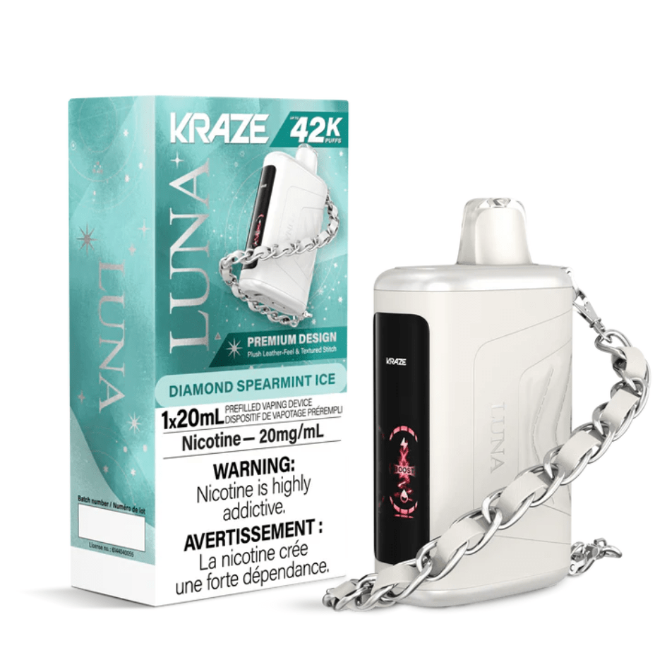 Kraze Luna Disposable Vape-Diamond Spearmint Ice Vapexcape Vape and Bong Shop Regina Saskatchewan