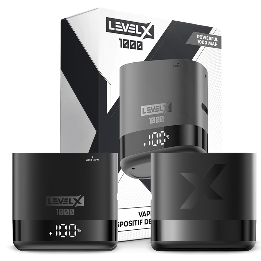 Level X Battery-1000 mAh 1000mAh / Metallic Black Vapexcape Vape and Bong Shop Regina Saskatchewan