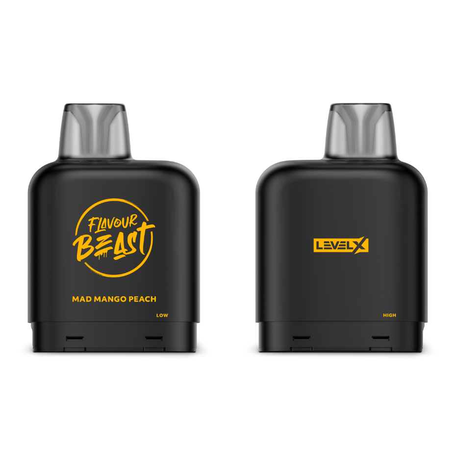 Level X Flavour Beast Pod-Mad Mango Peach 20mg / 7000 Puffs Vapexcape Vape and Bong Shop Regina Saskatchewan