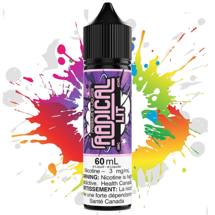 Lit by Radical E-liquid 60ml / 3mg Vapexcape Vape and Bong Shop Regina Saskatchewan