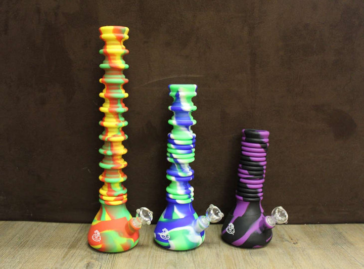 Lit Silicone Extendable Bong-21" Vapexcape Vape and Bong Shop Regina Saskatchewan