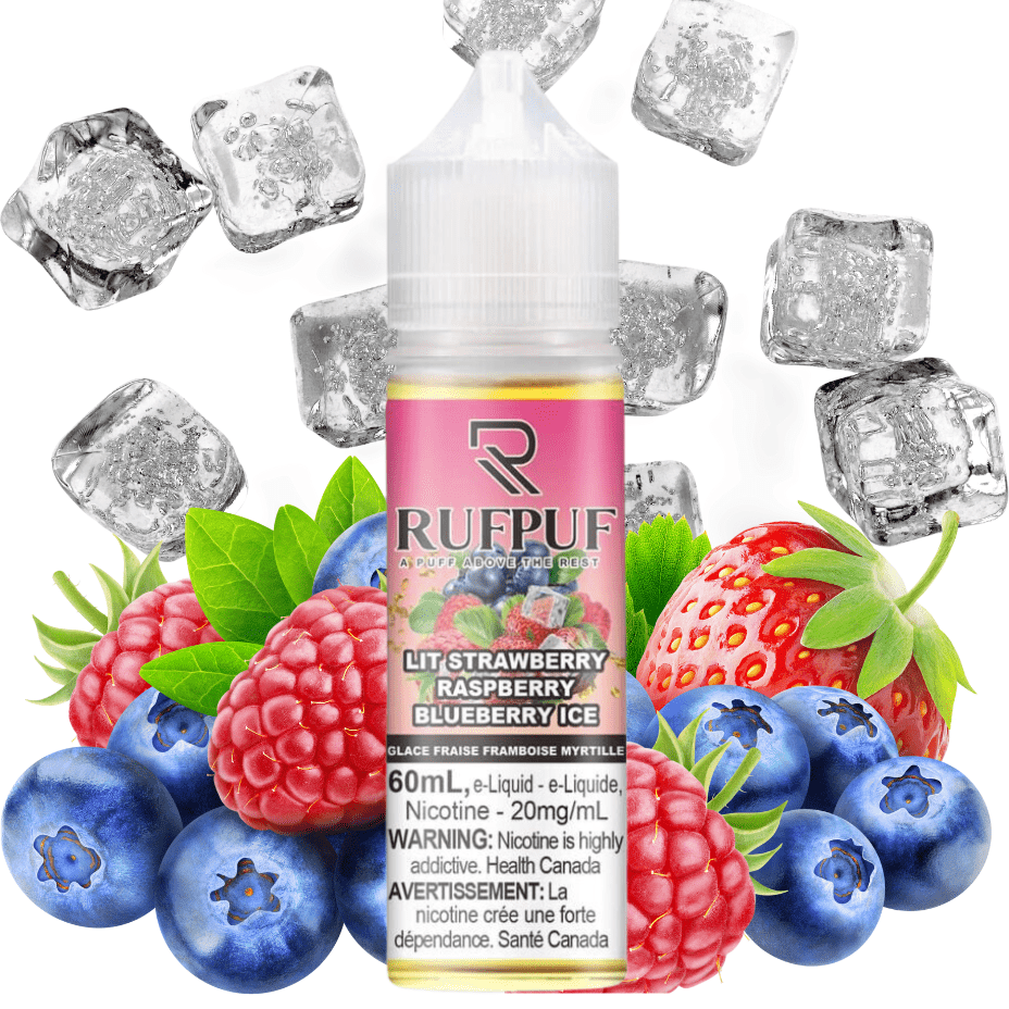 Lit Strawberry Raspberry Blueberry Ice Salt by Rufpuf E-Liquid-60ml 20mg / 60mL Vapexcape Vape and Bong Shop Regina Saskatchewan