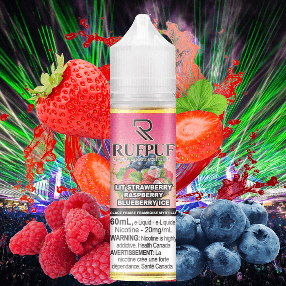 Lit Strawberry Raspberry Blueberry Ice Salt by Rufpuf E-Liquid-60ml 20mg / 60mL Vapexcape Vape and Bong Shop Regina Saskatchewan