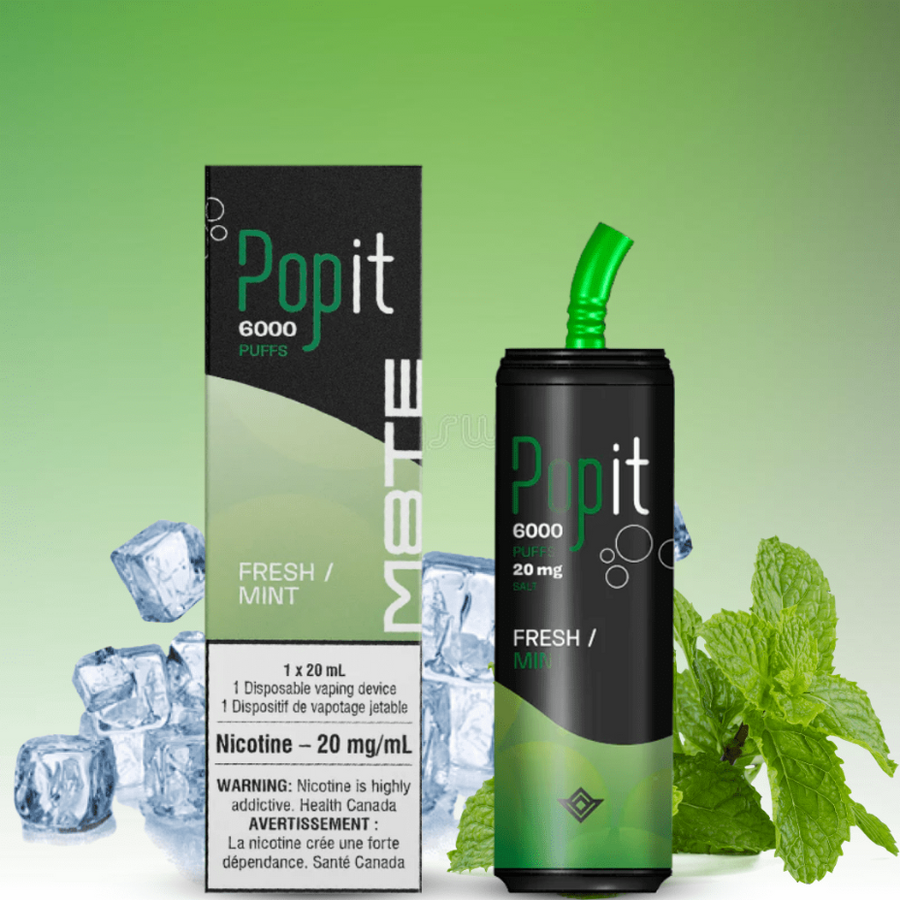 M8TE Popit 6000 Disposable Vape-Fresh Mint 6000 Puffs / 20mg Vapexcape Vape and Bong Shop Regina Saskatchewan