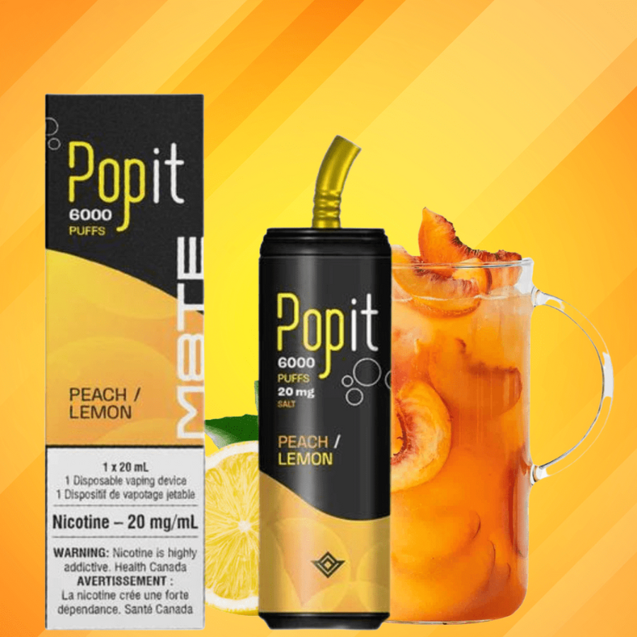 M8TE Popit 6000 Disposable Vape-Peach Lemon 6000 Puffs / 20mg Vapexcape Vape and Bong Shop Regina Saskatchewan