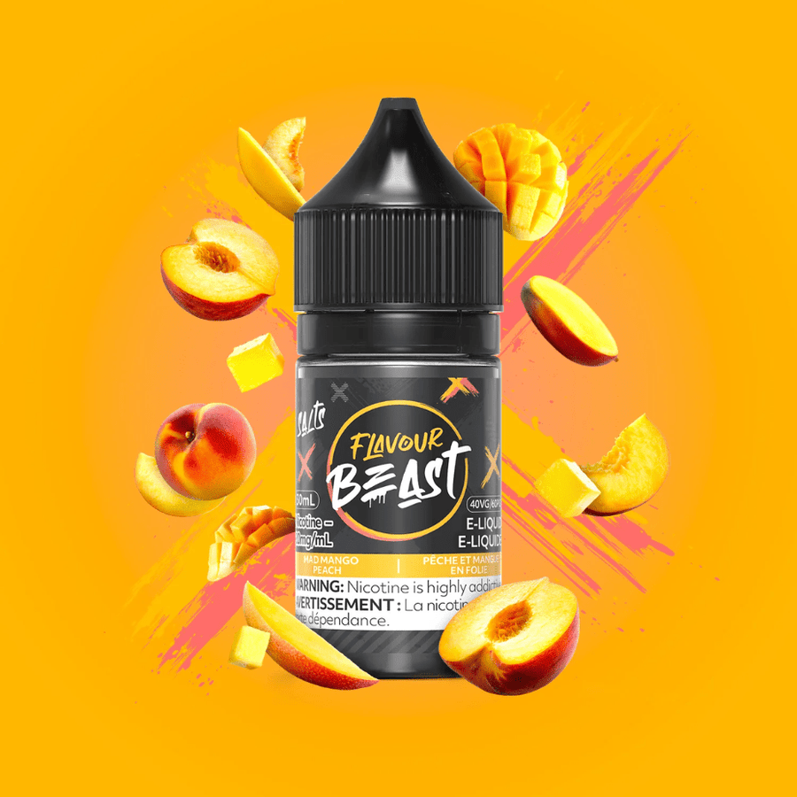 Mad Mango Peach Salts by Flavour Beast E-Liquid 30ml / 20mg Vapexcape Vape and Bong Shop Regina Saskatchewan