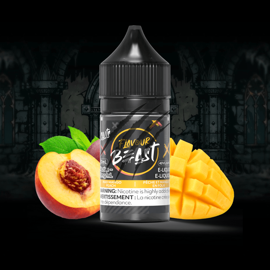 Mad Mango Peach Salts by Flavour Beast E-Liquid 30ml / 20mg Vapexcape Vape and Bong Shop Regina Saskatchewan