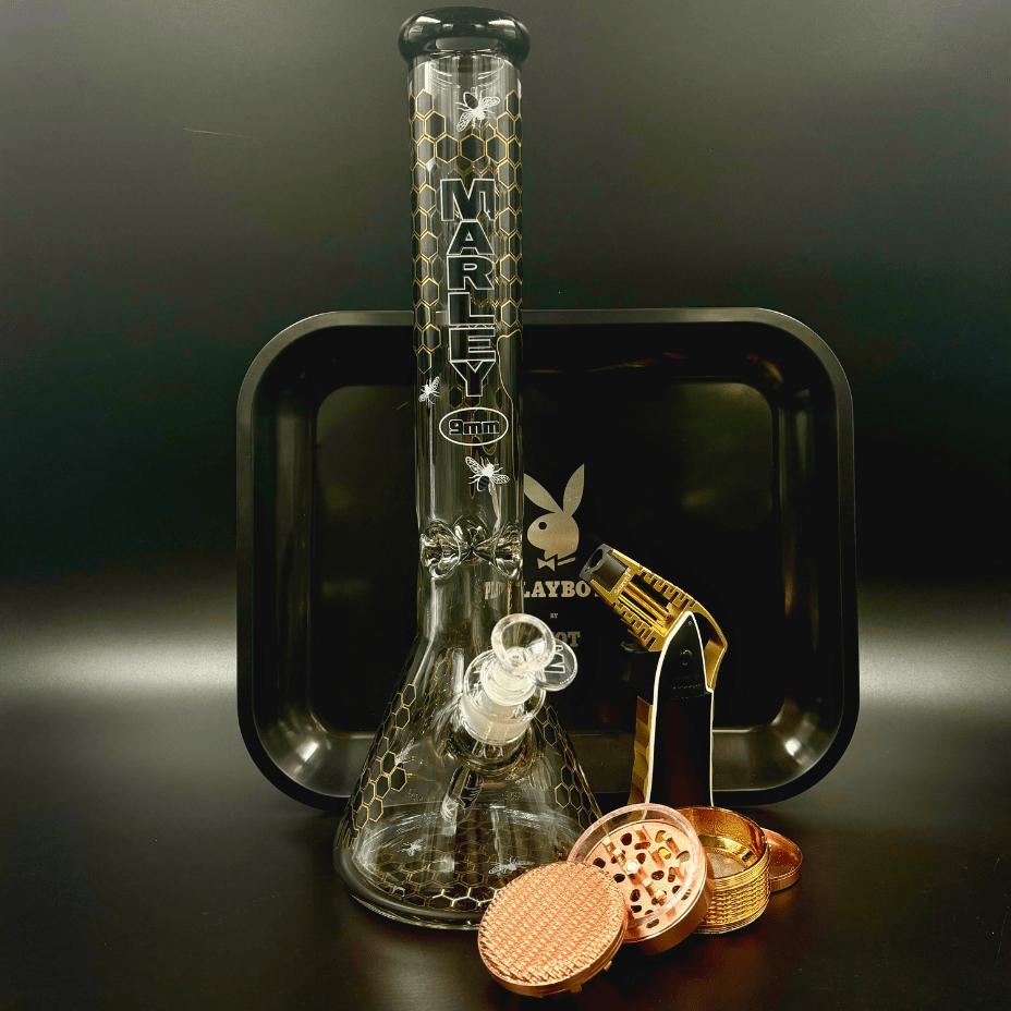 Marley Honeycomb 9mm Beaker Bong-16" 16"/9mm / Blue Vapexcape Vape and Bong Shop Regina Saskatchewan