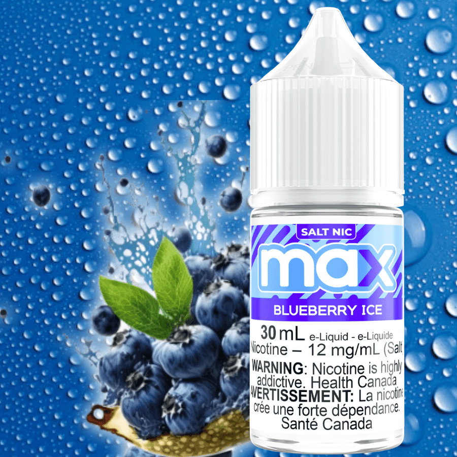 Max E-Liquid - Blueberry Ice Salt 30ml / 12mg Vapexcape Vape and Bong Shop Regina Saskatchewan