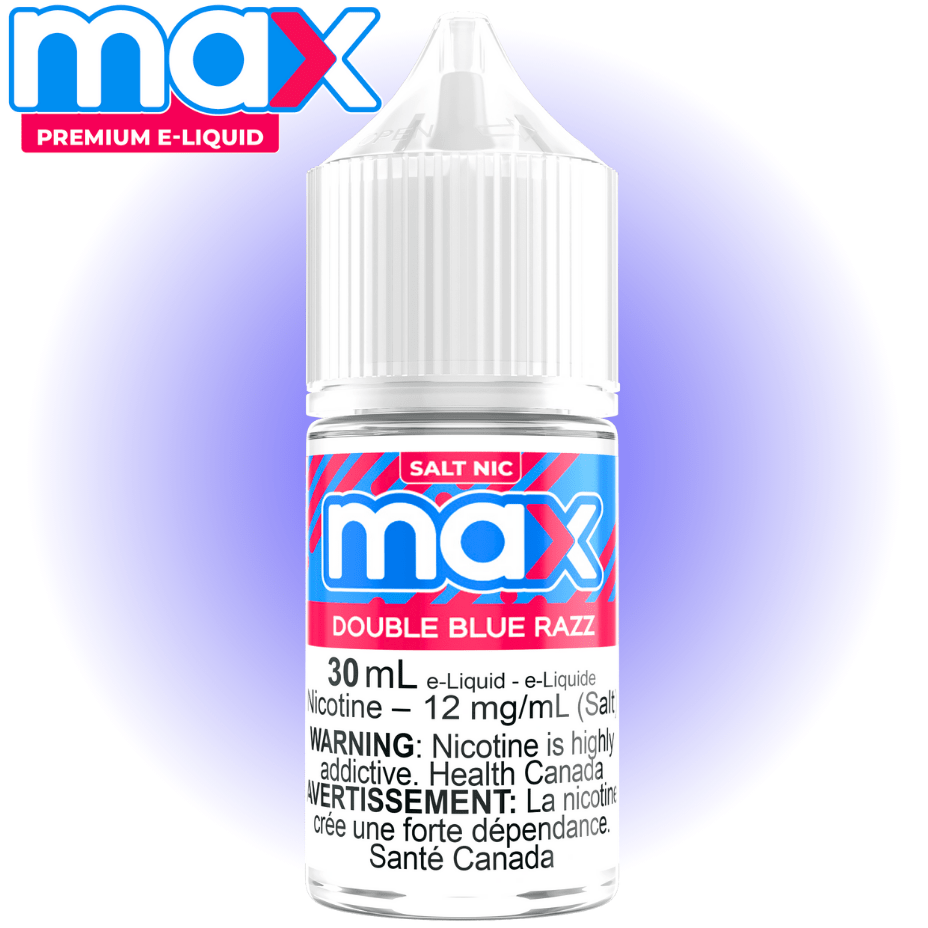 Max E-Liquid - Double Blue Razz Salt 30ml / 12mg Vapexcape Vape and Bong Shop Regina Saskatchewan