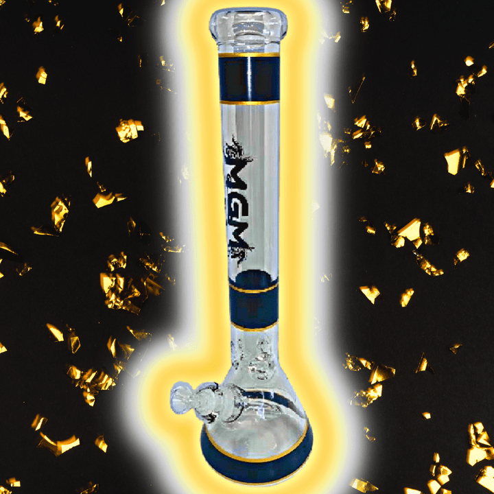 MGM Glass 7mm Banded Logo Beaker Bong-18" 7mm / Black Vapexcape Vape and Bong Shop Regina Saskatchewan