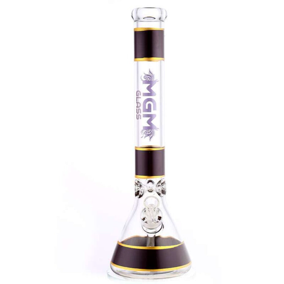 MGM Glass 7mm Banded Logo Beaker Bong-18" Vapexcape Vape and Bong Shop Regina Saskatchewan