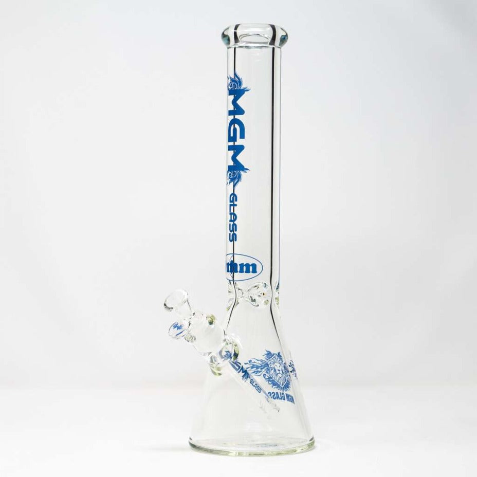 MGM Glass 9mm Classic Clear Logo Beaker-16" Vapexcape Vape and Bong Shop Regina Saskatchewan