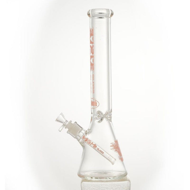 MGM Glass 9mm Classic Clear Logo Beaker-16" Vapexcape Vape and Bong Shop Regina Saskatchewan