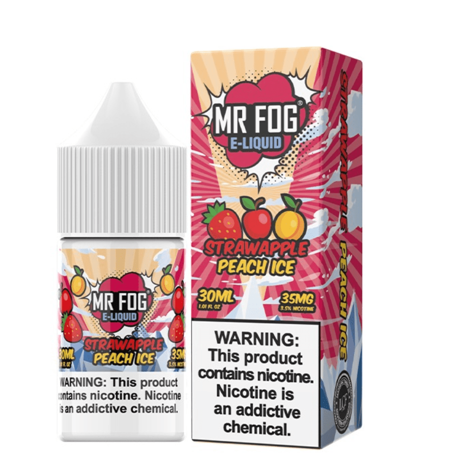 Mr. Fog Salt-StrawApple Peach Ice-30ml 30ml / 20mg Vapexcape Vape and Bong Shop Regina Saskatchewan